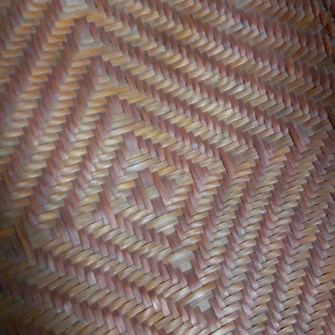 ヴィンテージ！木台付きオーバル型竹籠！ 時代物！経年変化美品！