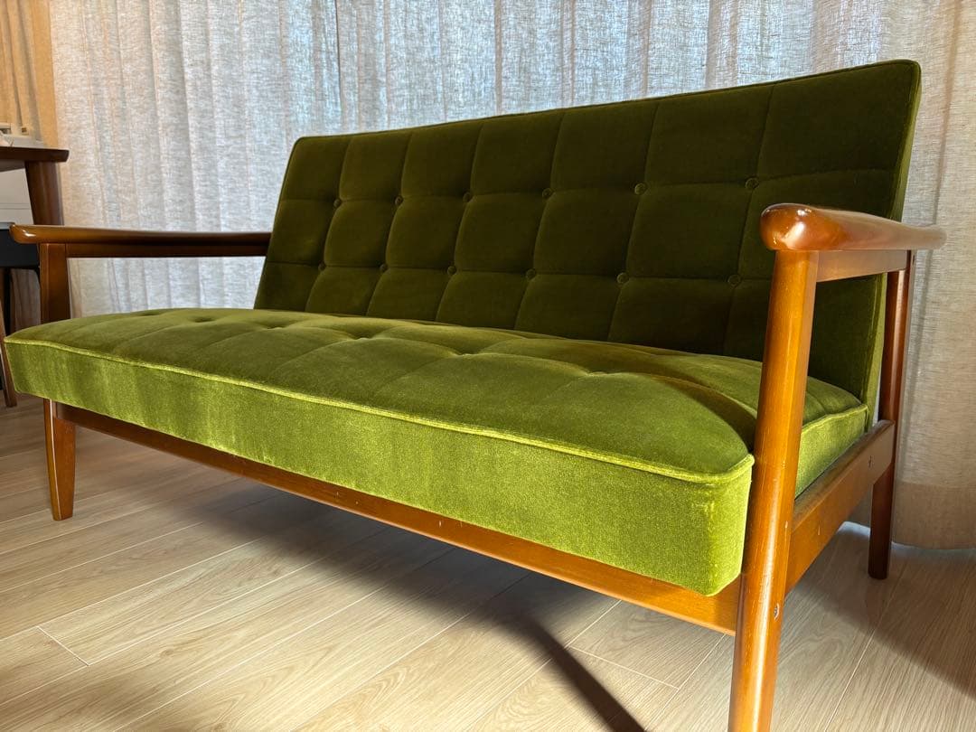 カリモク60 Kチェア2シーター モケットグリーン