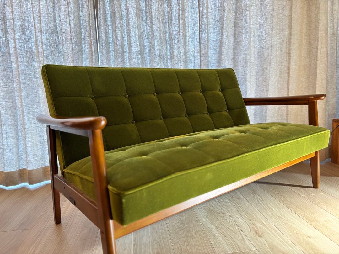 カリモク60 Kチェア2シーター モケットグリーン