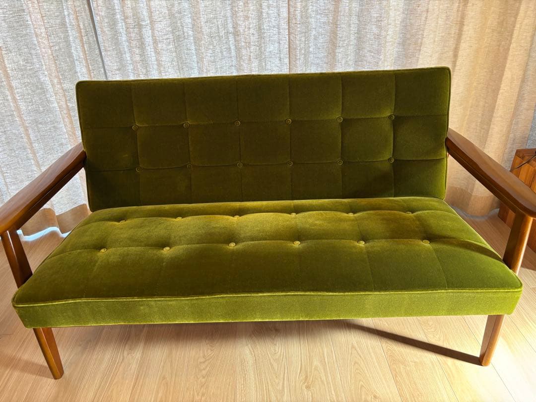 カリモク60 Kチェア2シーター モケットグリーン