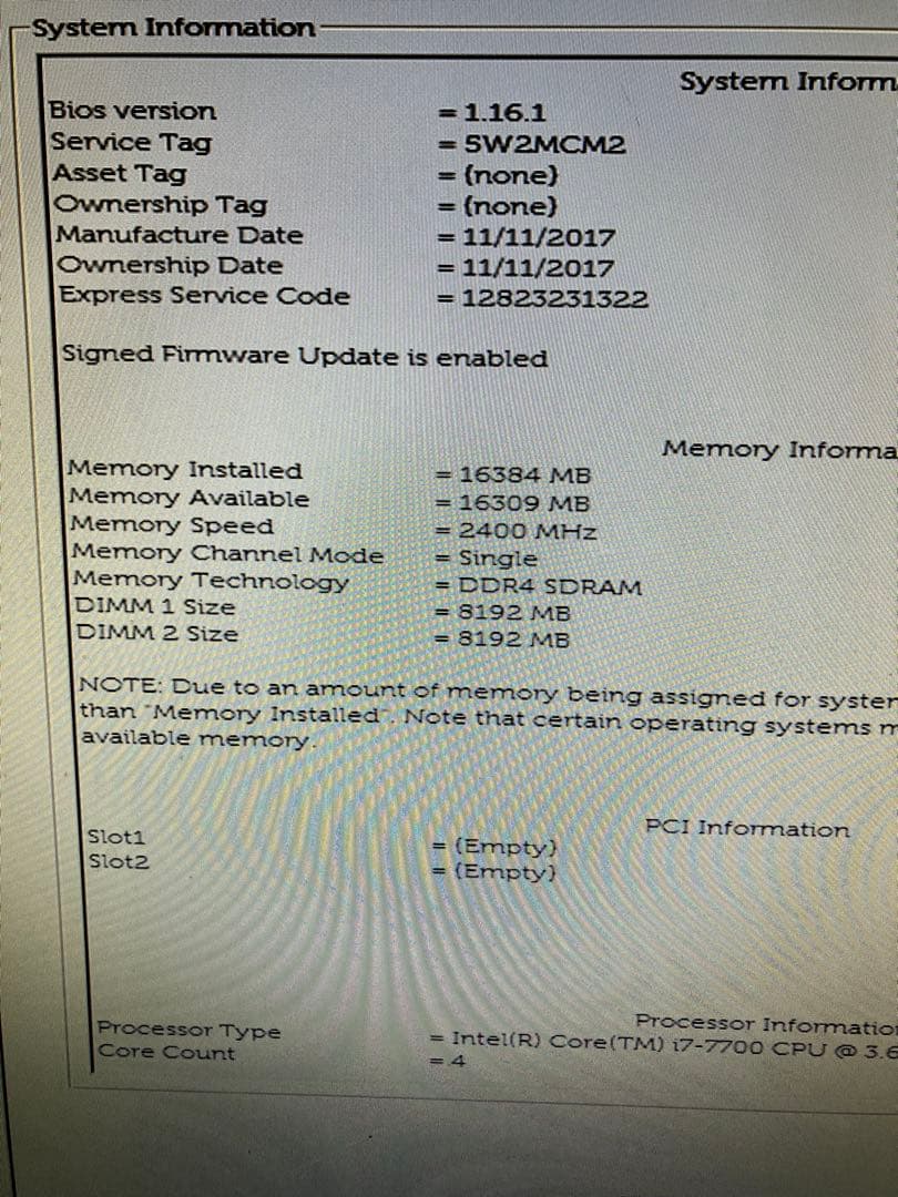 DELL3268 i7 7700 Windows11クリーンインストールです。