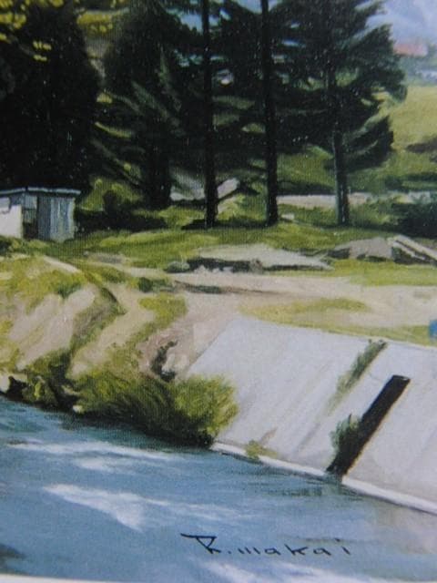 若井　良一【白馬村新緑】、希少画集画、状態良好、新品額装付