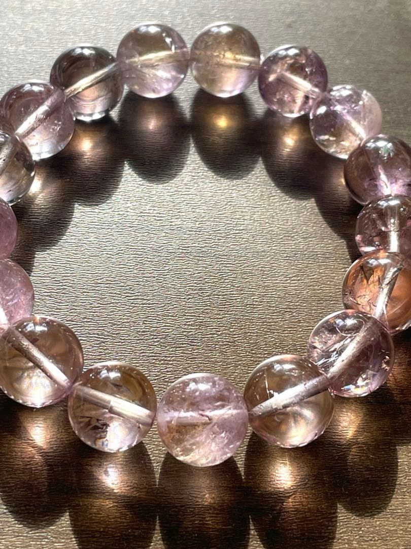 極上！高品質アメトリンブレス約12.4㎜【一点限新品】キラキラ虹あり神秘的♡