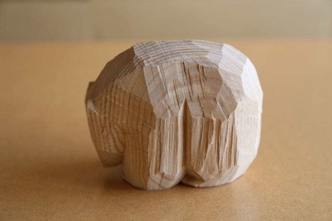 みっちゃん 高野夕輝 木彫り熊&日高山脈セット 彫刻 木彫 オブジェ