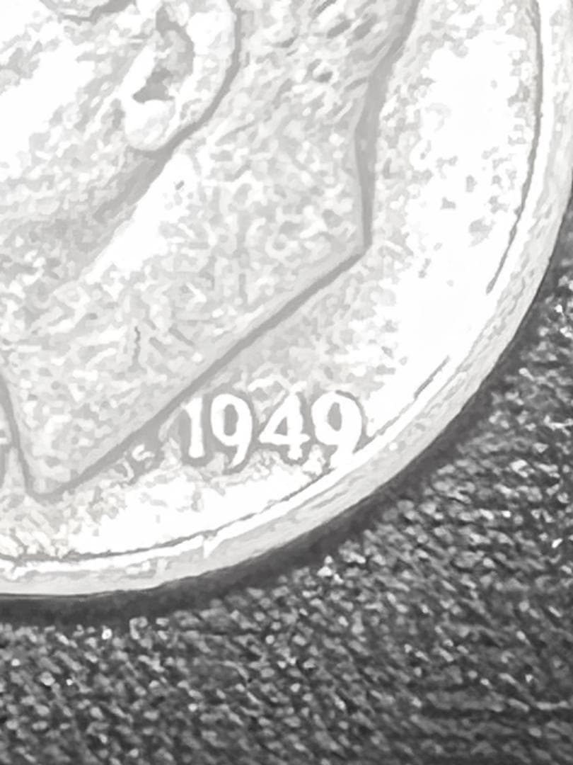 M1283 ルーズベルトダイム銀貨３枚セット1949年、1952年、1953年