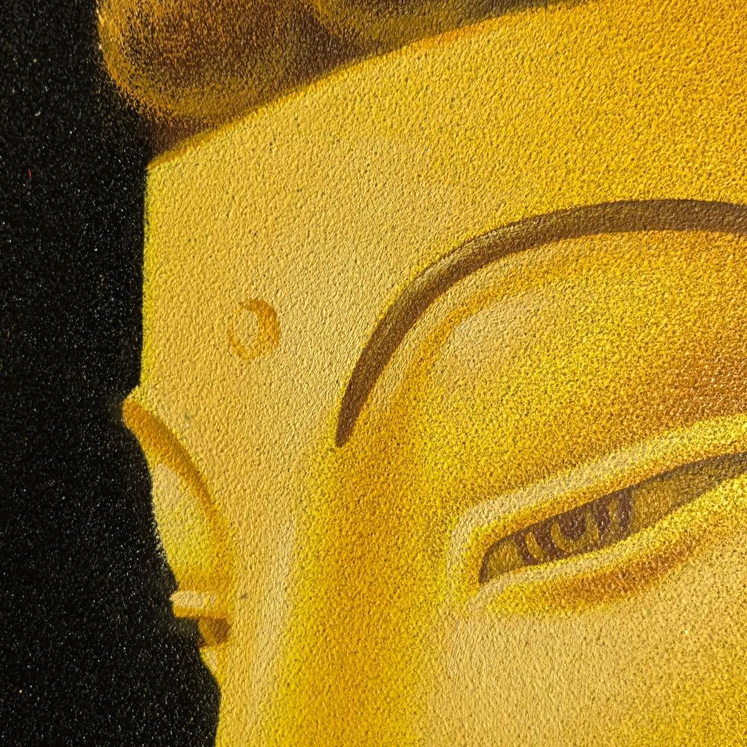 手書き油絵 仏像 額付 肉筆絵画 インテリア 油彩画