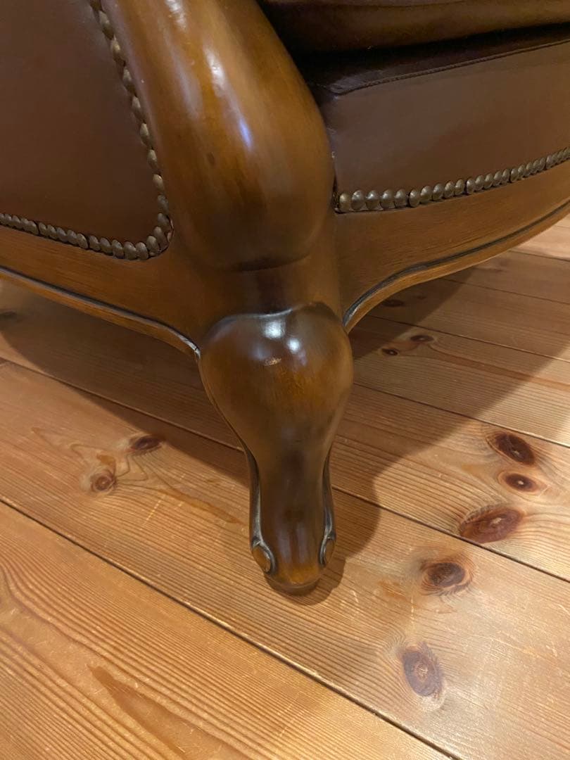 カリモク　本革製1人掛けソファ 　 domani