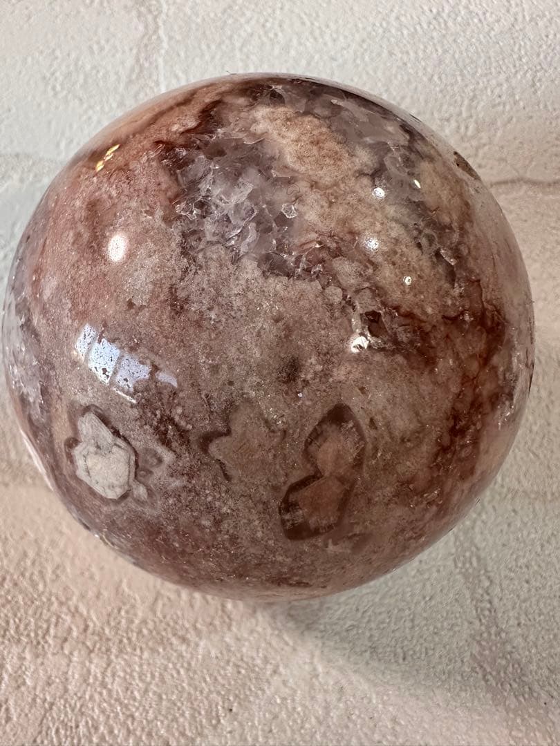 高品質　ピンクアメジスト　アメジスト　笑口　スフィア