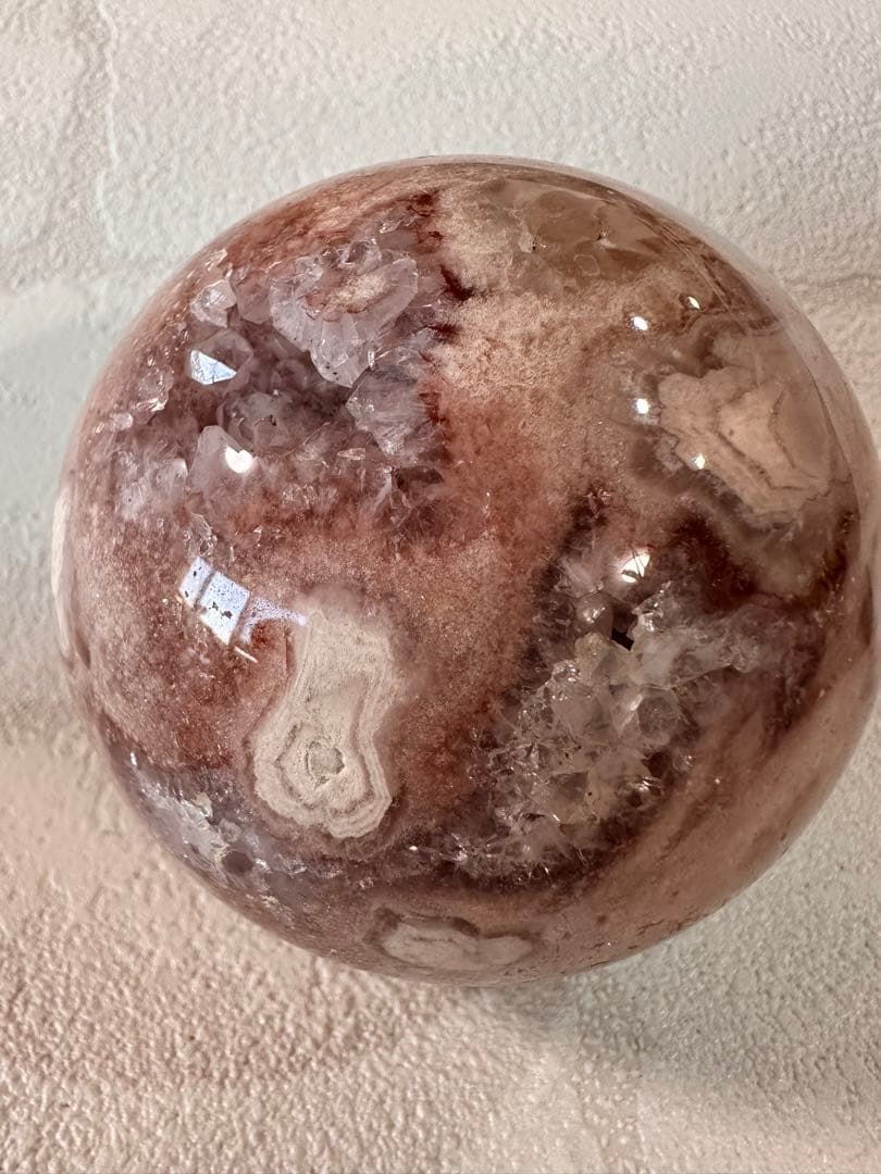 高品質　ピンクアメジスト　アメジスト　笑口　スフィア