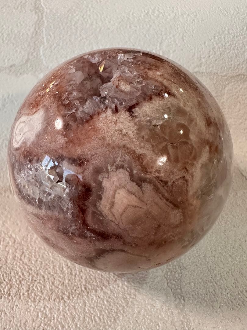 高品質　ピンクアメジスト　アメジスト　笑口　スフィア