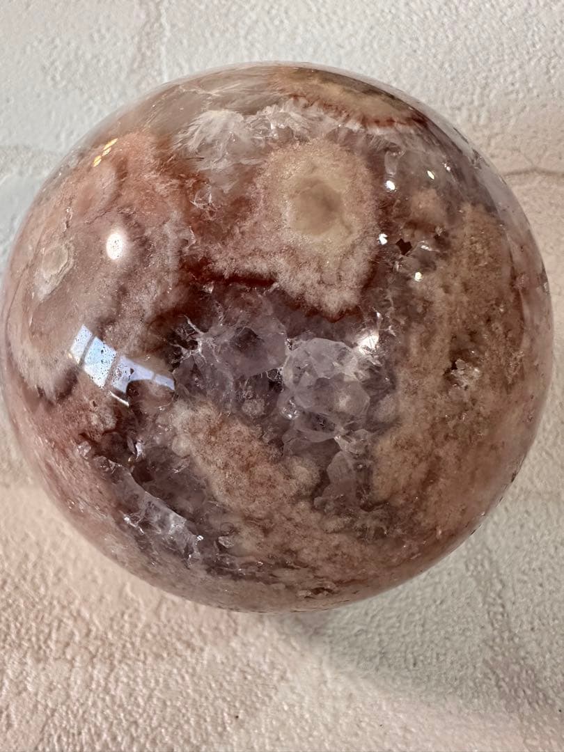 高品質　ピンクアメジスト　アメジスト　笑口　スフィア