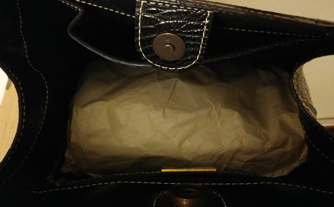 SUZUSEN JAPAN マットクロコ　ハンドバッグ　JRA ワニ