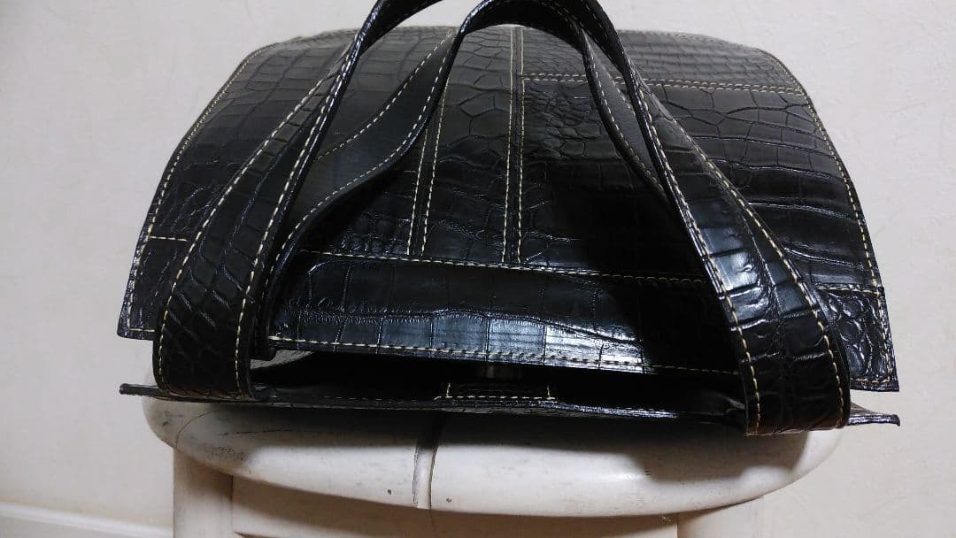 SUZUSEN JAPAN マットクロコ　ハンドバッグ　JRA ワニ