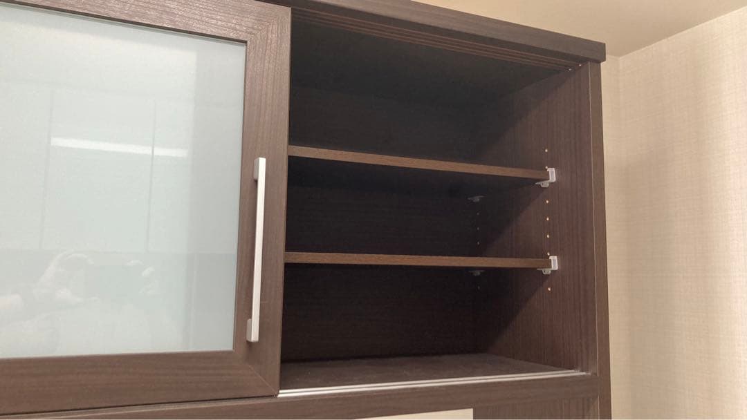 【美品】全国送料無料！ニトリ120サイズ木製キッチン収納棚ダークブラウン