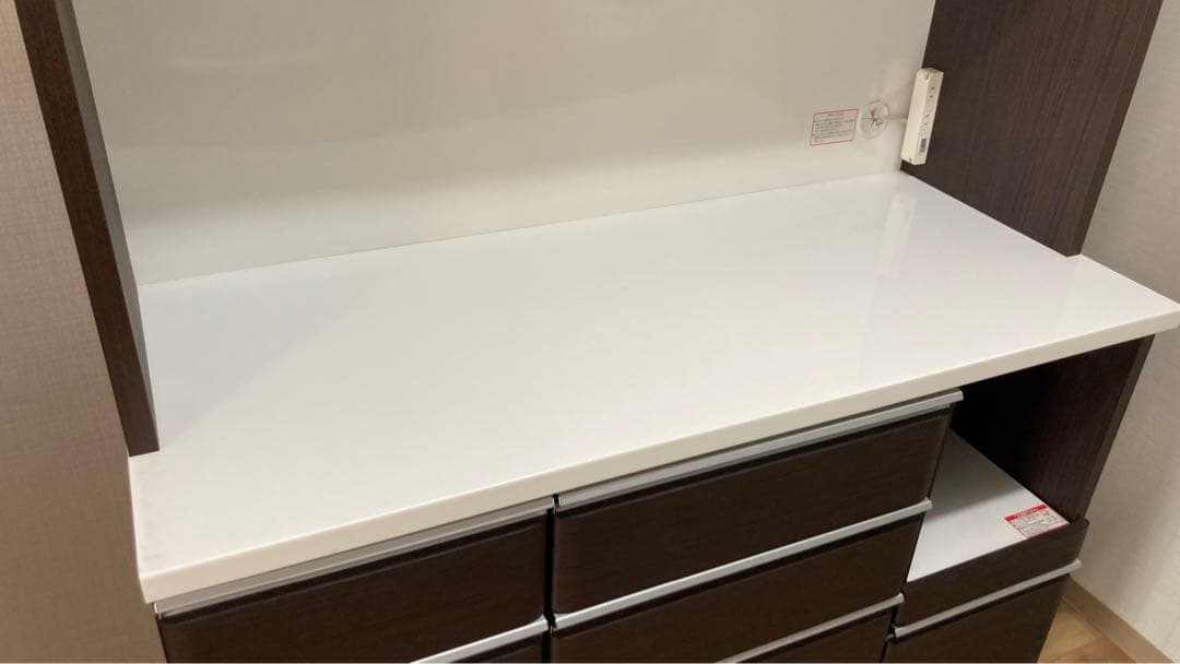 【美品】全国送料無料！ニトリ120サイズ木製キッチン収納棚ダークブラウン
