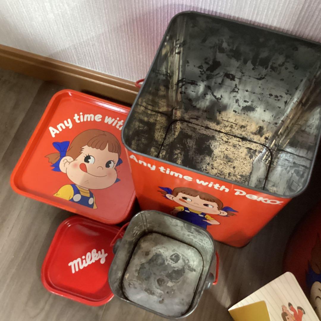 ＰＥＫＯ　ペコちゃんスツール缶グッズセット ポコちゃん人形付き 当時物