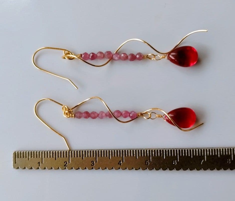 Kgf14 トップクオリティ大粒 ルビー & 希少 スタールビー ピアス