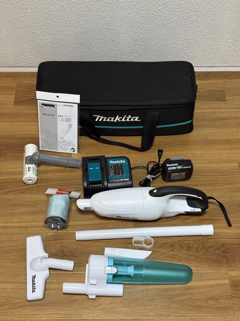 makita 18V掃除機 純正3.0Ahバッテリーと充電器付　多数オプション