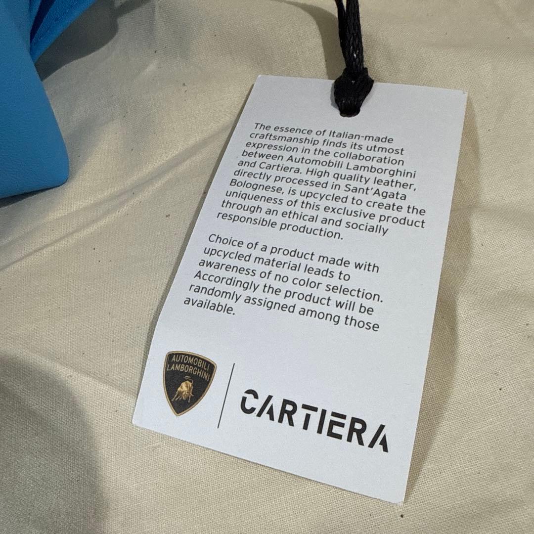 ランボルギーニ　レザーポーチ　水色