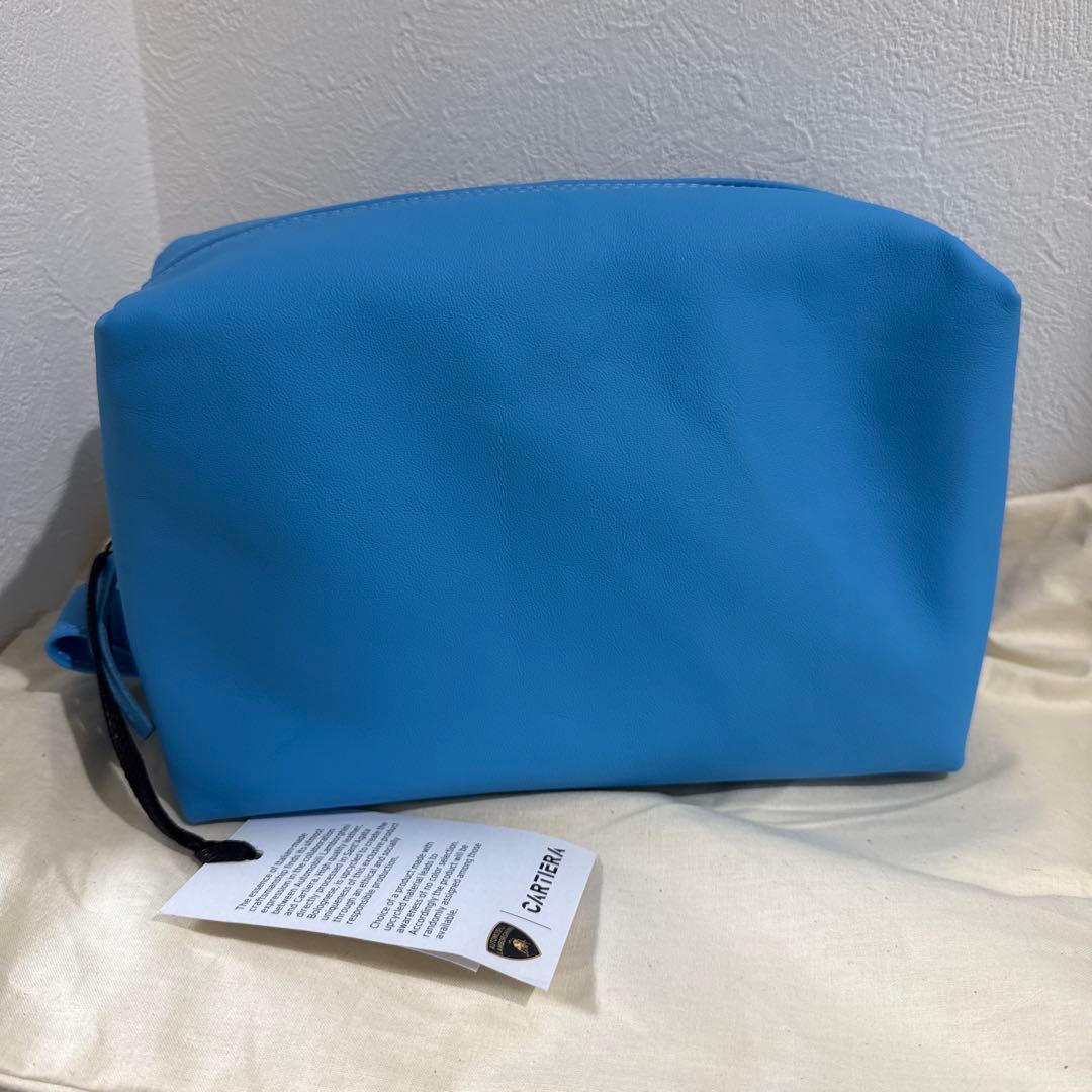 ランボルギーニ　レザーポーチ　水色