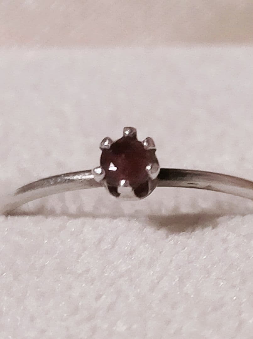 希少石 天然 レッドベリル シルバーリング925 9号ビクスバイト