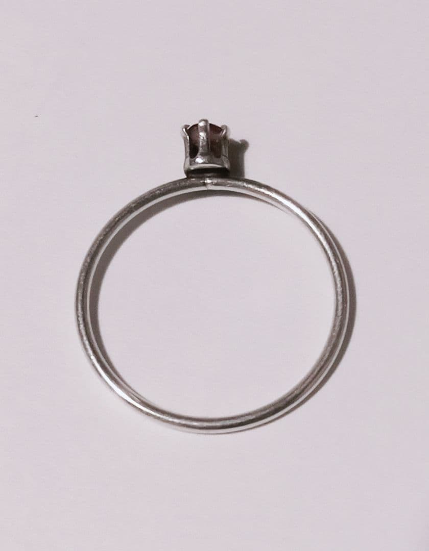 希少石 天然 レッドベリル シルバーリング925 9号ビクスバイト