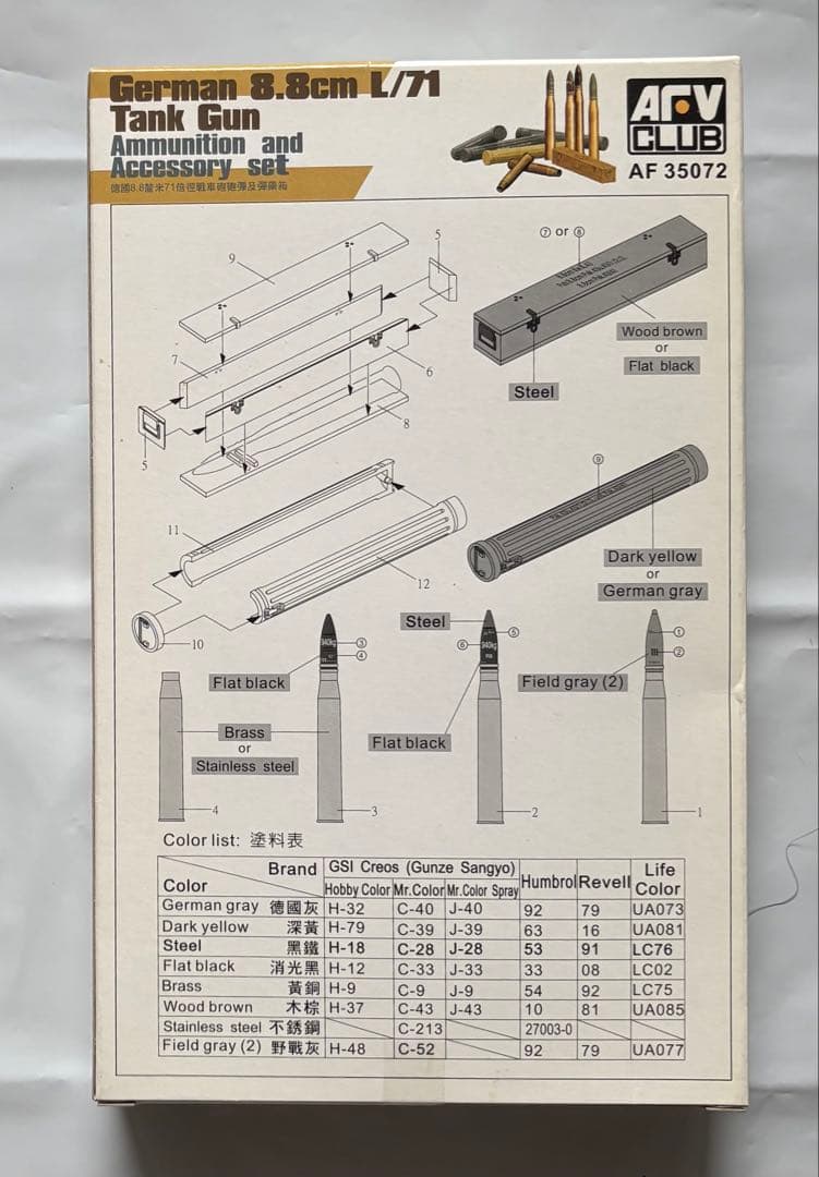 AFVクラブ1/35ナースホルン & 8.8cm Pak43/41用弾薬セット