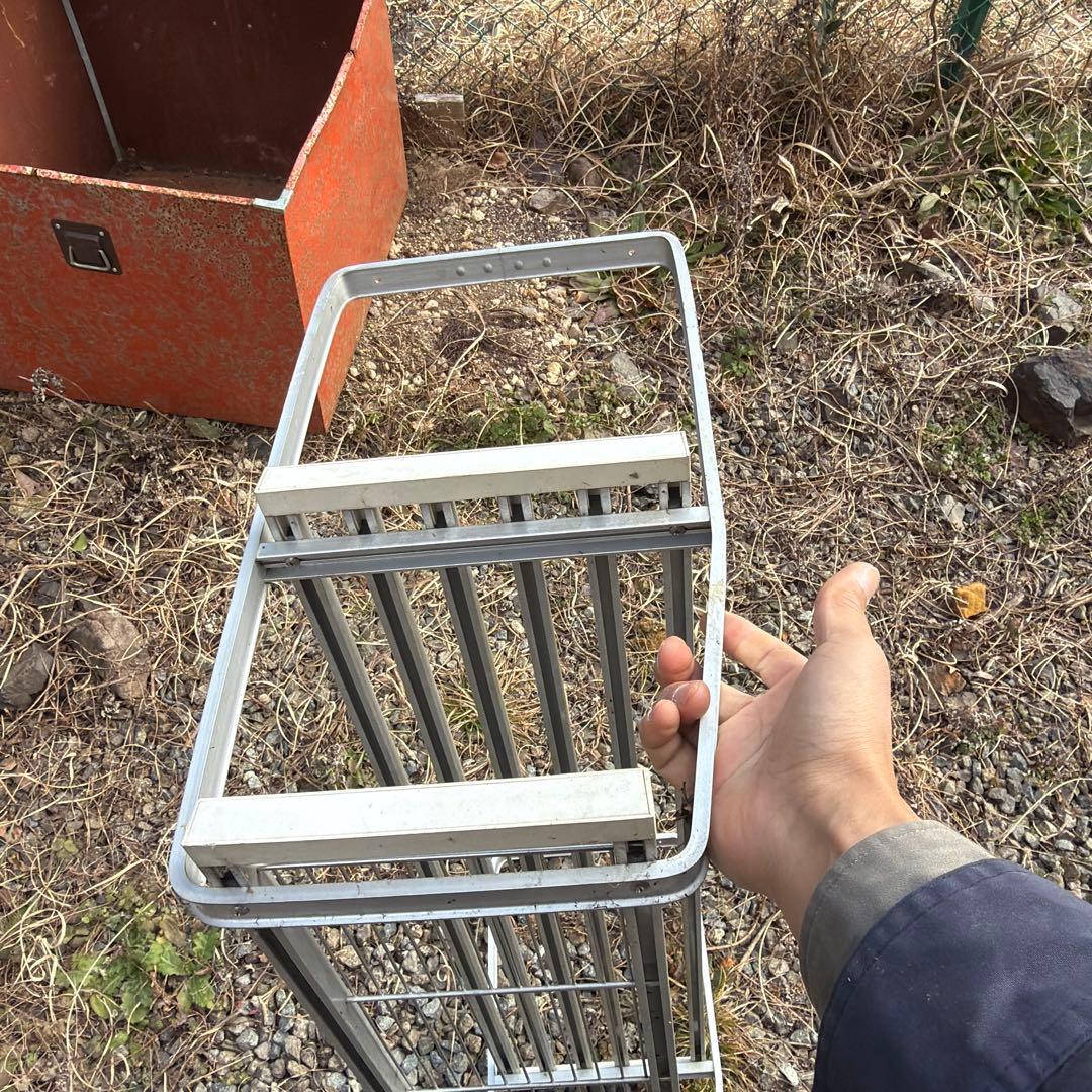 HOKUSEIアルミ製 キッチン吊り棚　昭和レトロ　２段　網棚　ホクセイ