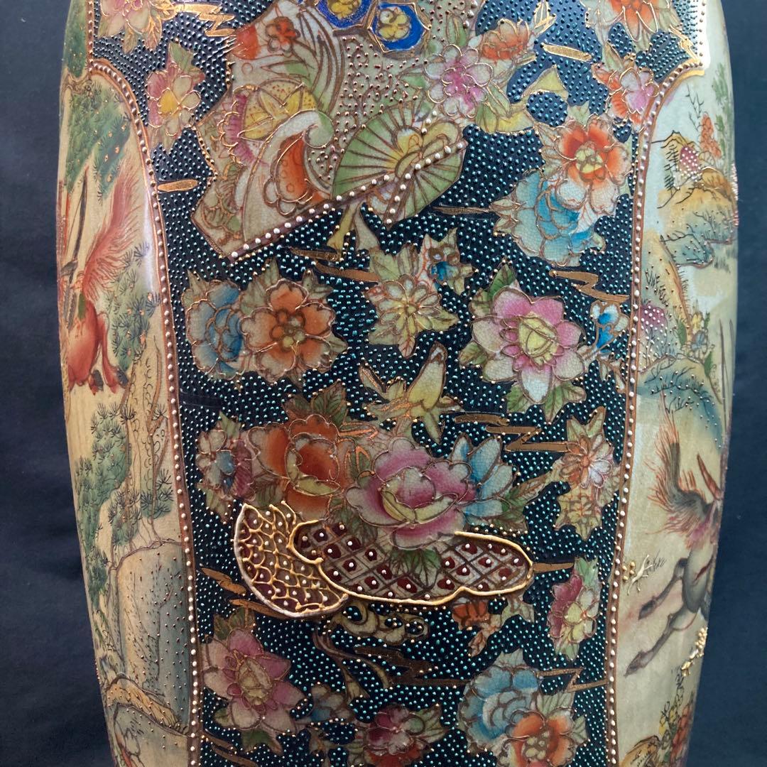 《金彩飾り壺》騎馬武者絵 金彩 飾り壺 大壺 高さ約62cm