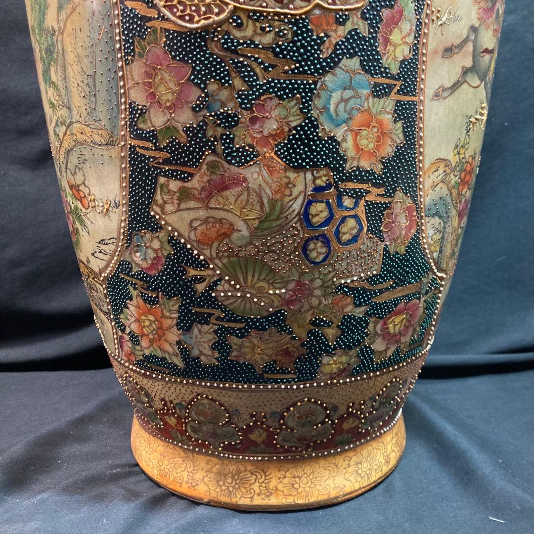 《金彩飾り壺》騎馬武者絵 金彩 飾り壺 大壺 高さ約62cm