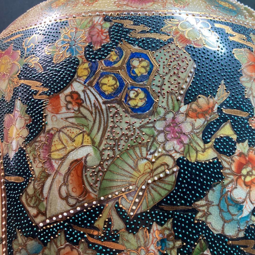 《金彩飾り壺》騎馬武者絵 金彩 飾り壺 大壺 高さ約62cm