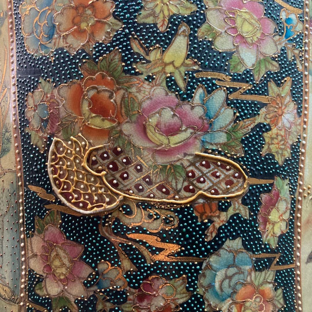 《金彩飾り壺》騎馬武者絵 金彩 飾り壺 大壺 高さ約62cm