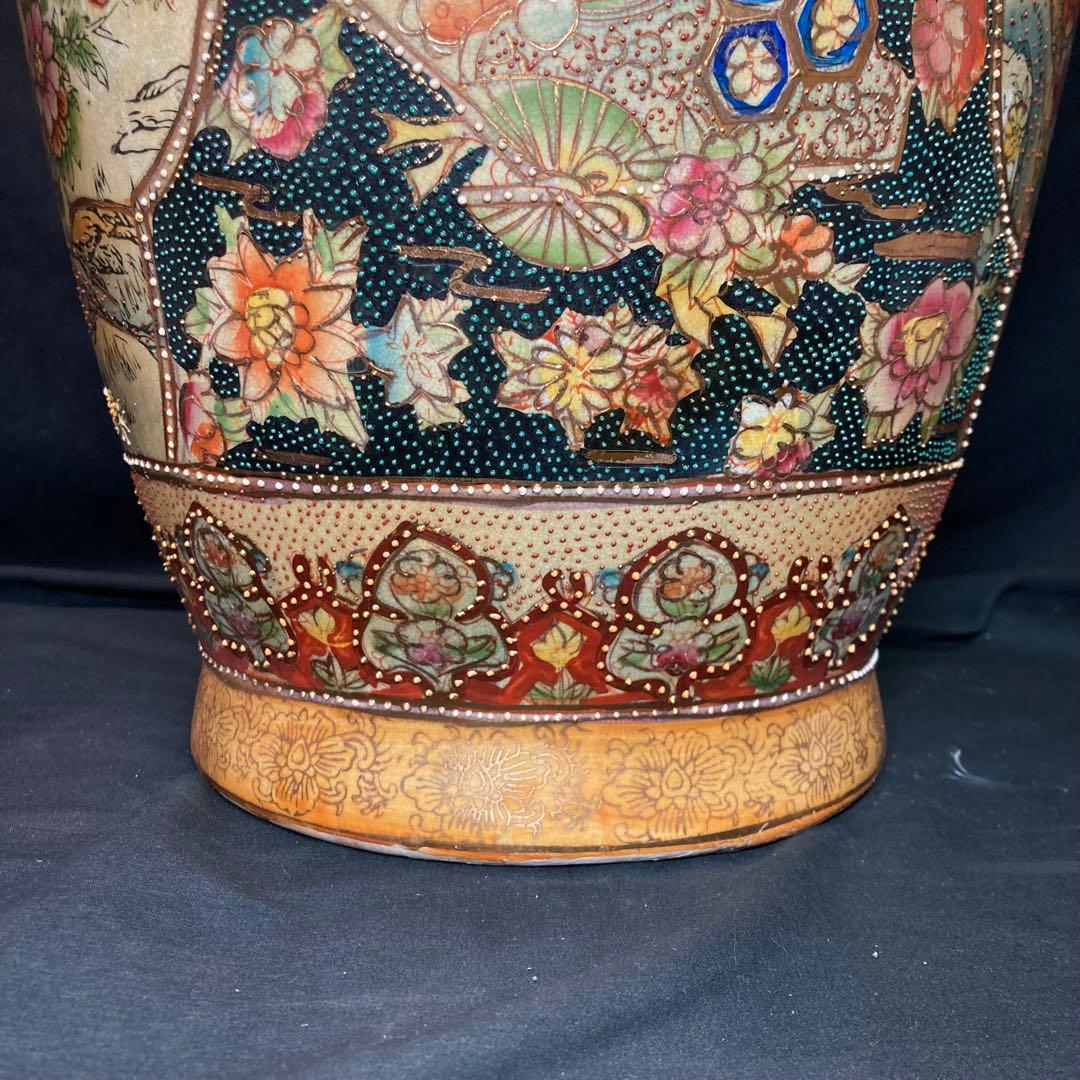 《金彩飾り壺》騎馬武者絵 金彩 飾り壺 大壺 高さ約62cm