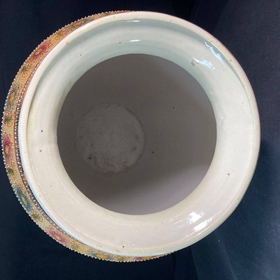 《金彩飾り壺》騎馬武者絵 金彩 飾り壺 大壺 高さ約62cm