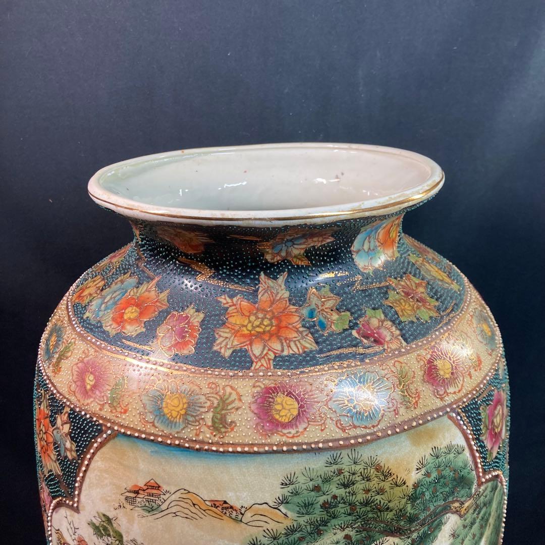 《金彩飾り壺》騎馬武者絵 金彩 飾り壺 大壺 高さ約62cm