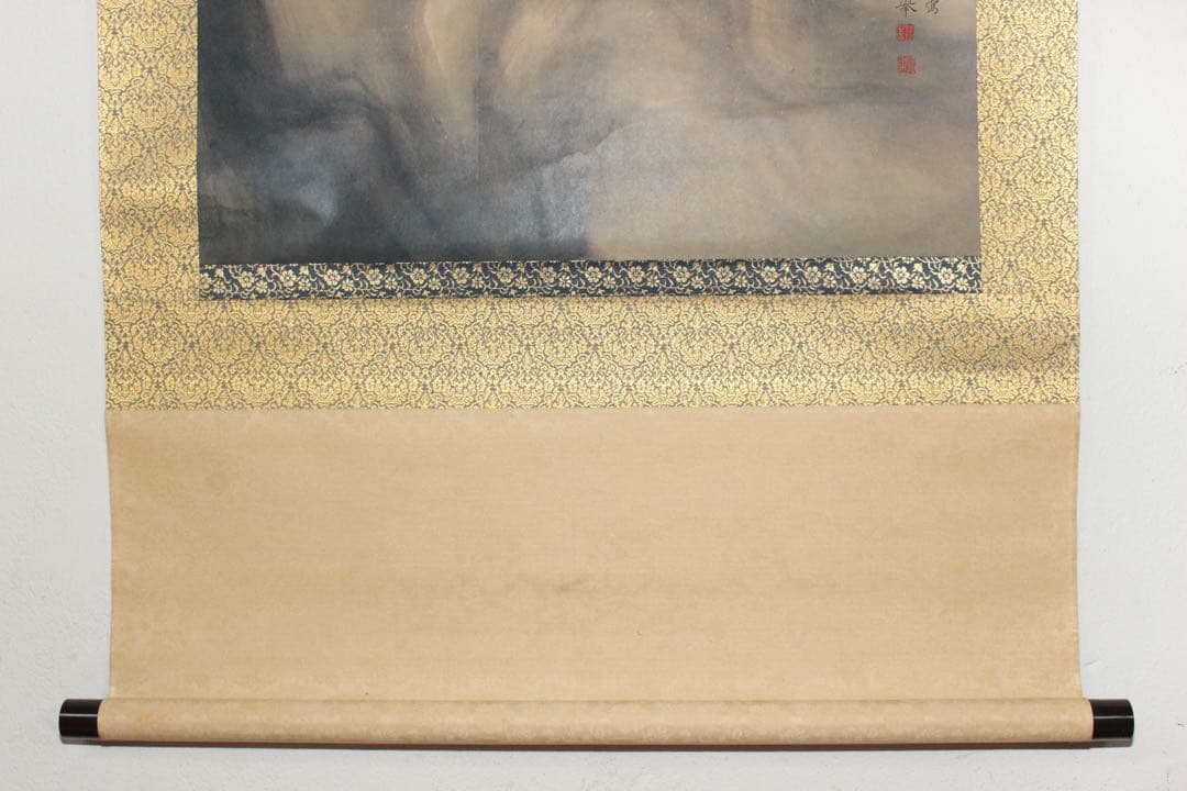 No5830 掛軸　印刷工芸　円山応挙　「雲龍図」　紙本　共箱　日本画　送料無料