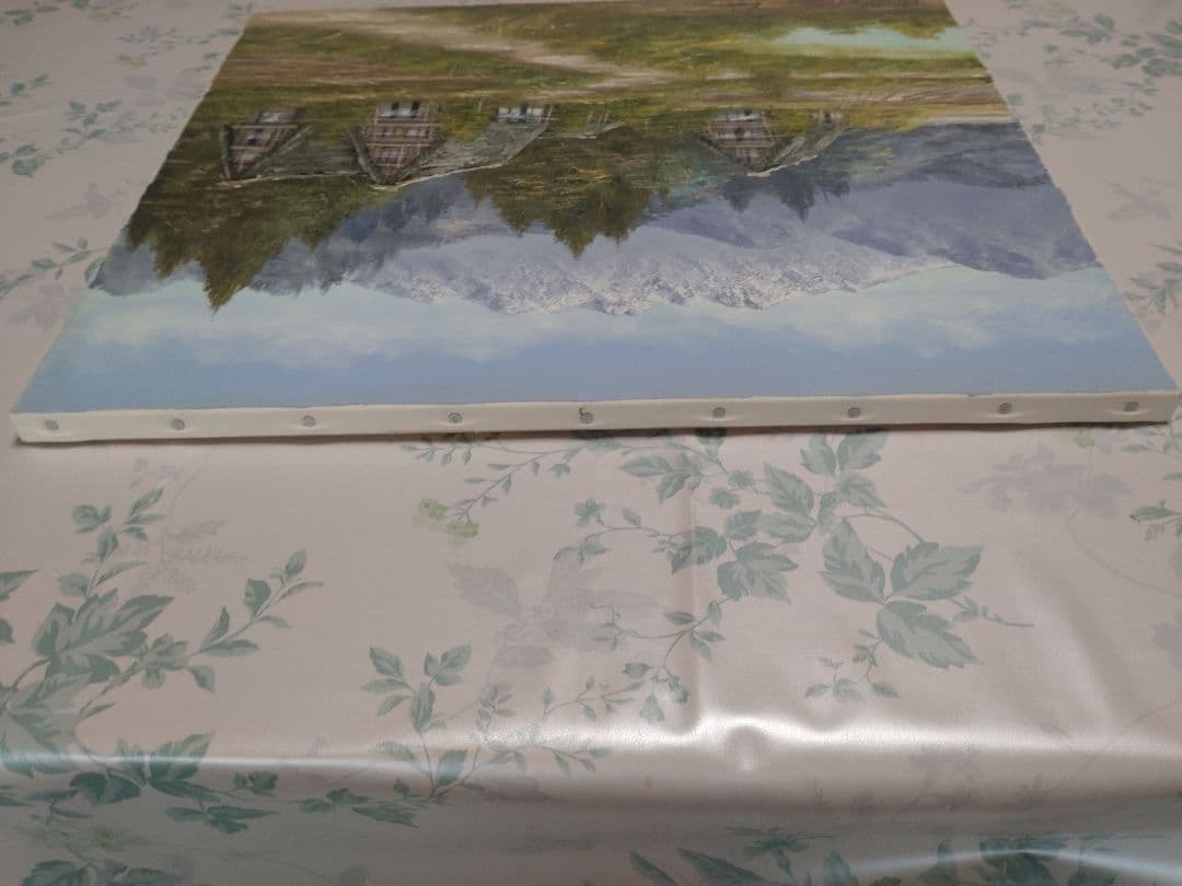 美しき名画　日本の原風景　油彩画 　合掌造りの里　松本弘　白川郷