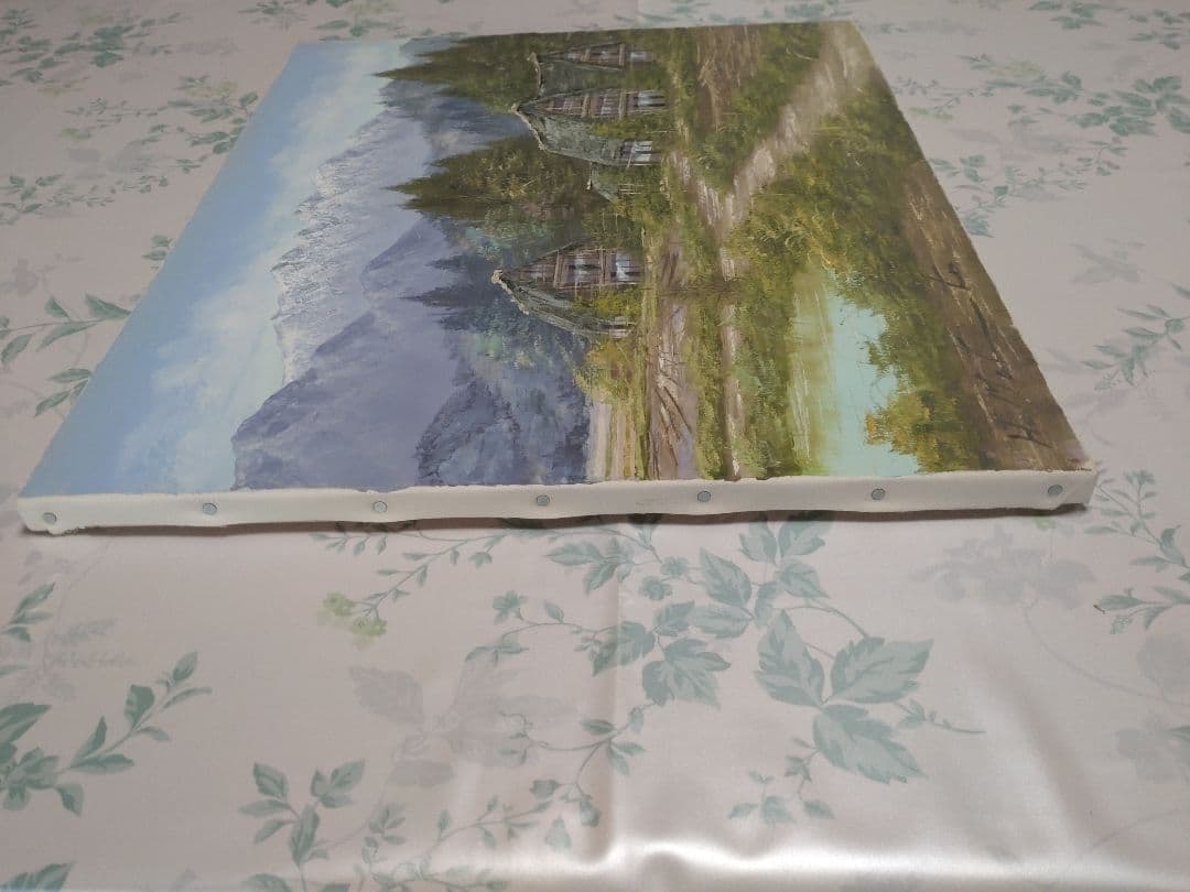 美しき名画　日本の原風景　油彩画 　合掌造りの里　松本弘　白川郷