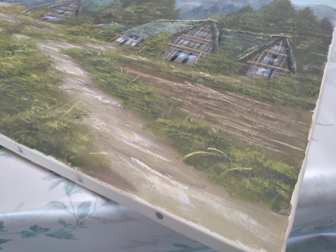 美しき名画　日本の原風景　油彩画 　合掌造りの里　松本弘　白川郷