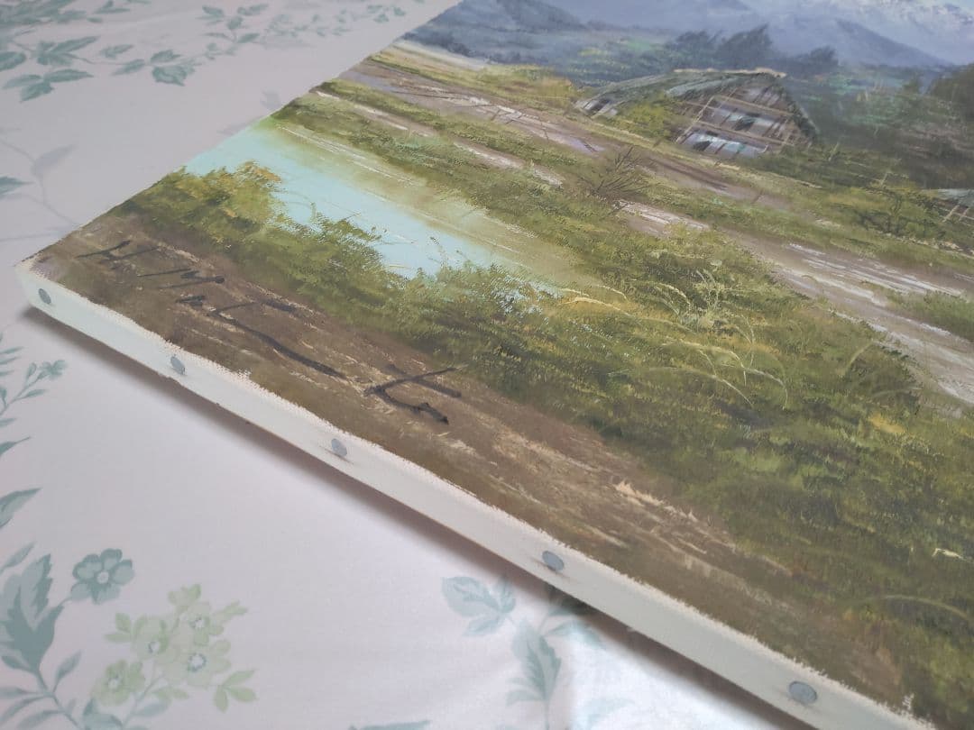 美しき名画　日本の原風景　油彩画 　合掌造りの里　松本弘　白川郷