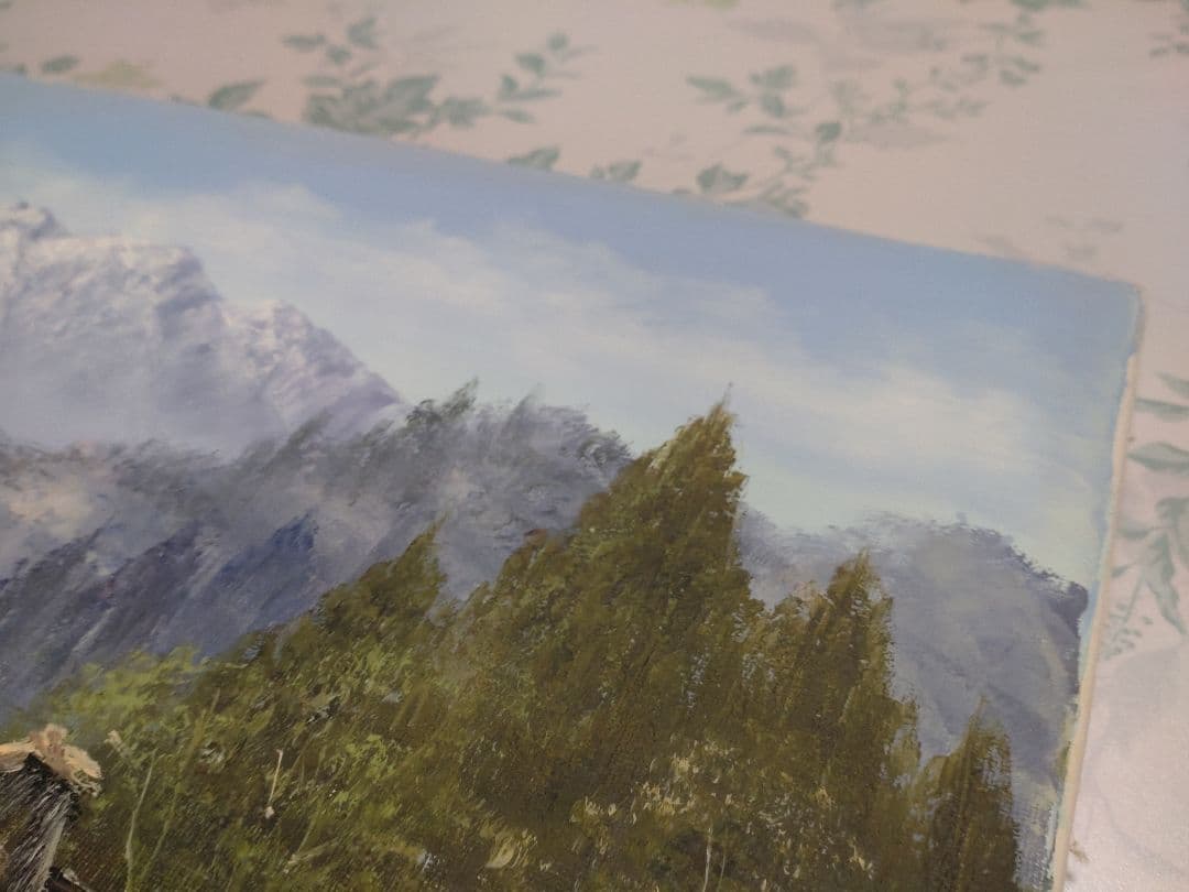 美しき名画　日本の原風景　油彩画 　合掌造りの里　松本弘　白川郷