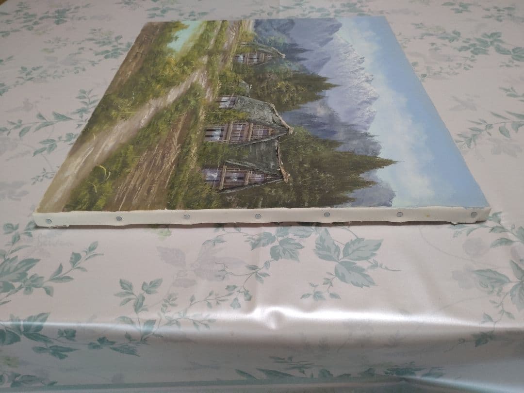 美しき名画　日本の原風景　油彩画 　合掌造りの里　松本弘　白川郷