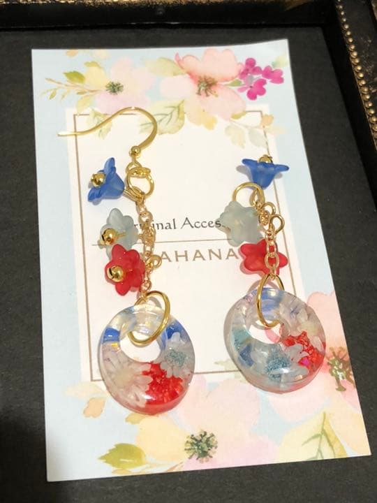 A♡Rしゃん専用♡glass cullet flower ピアス イヤリング