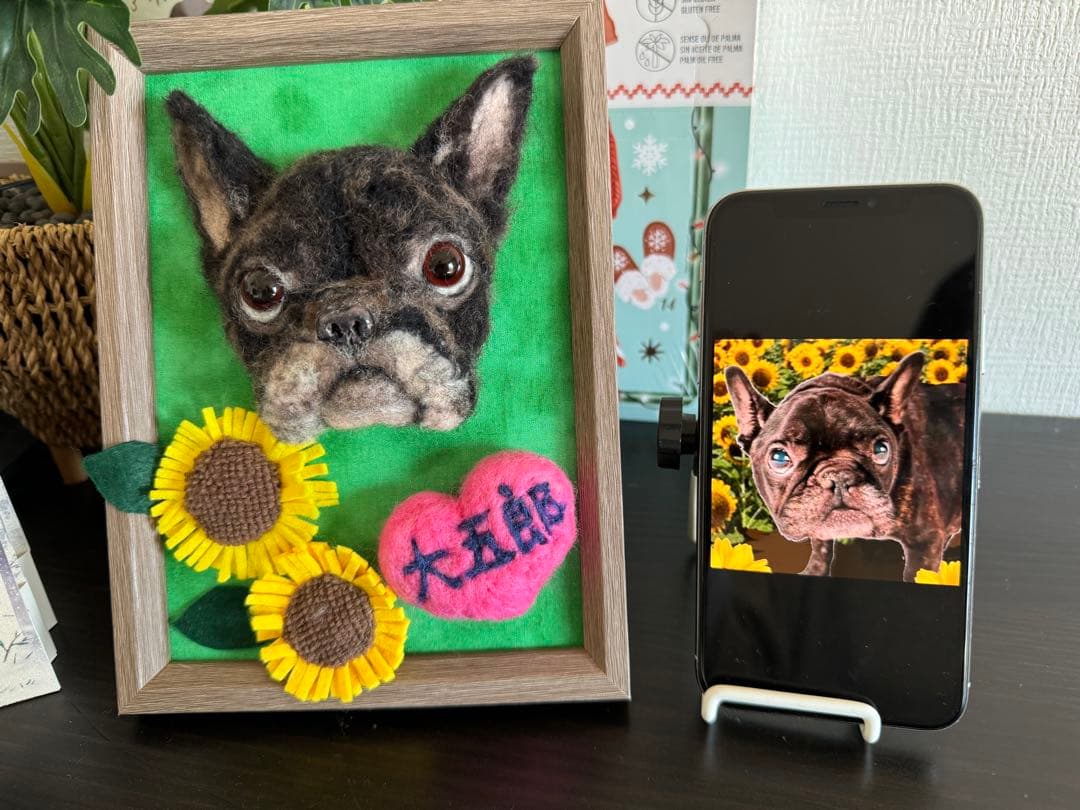 わんこ限定　わたわたペット　羊毛フェルト作品　うちの子プレート