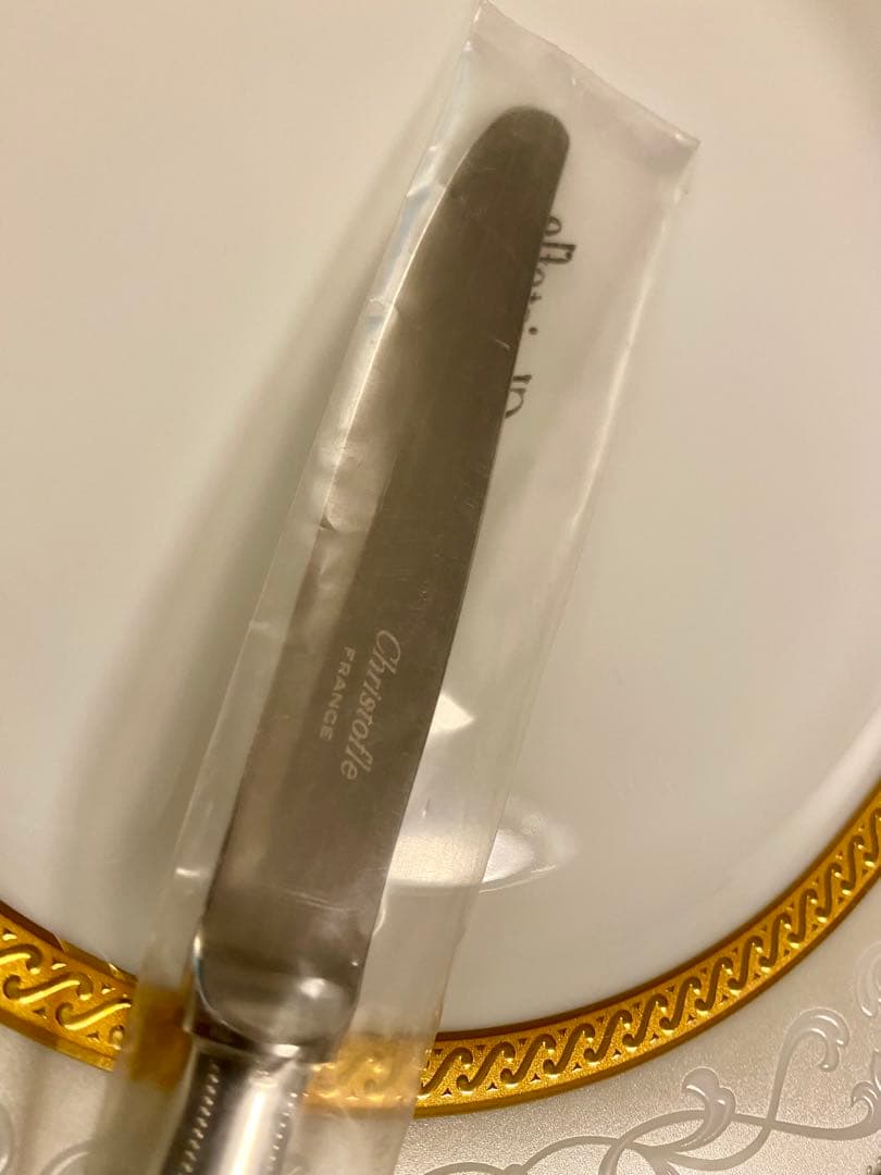 【クーシャンクーさま専用商品】クリストフル パール デザートナイフ ペアセット