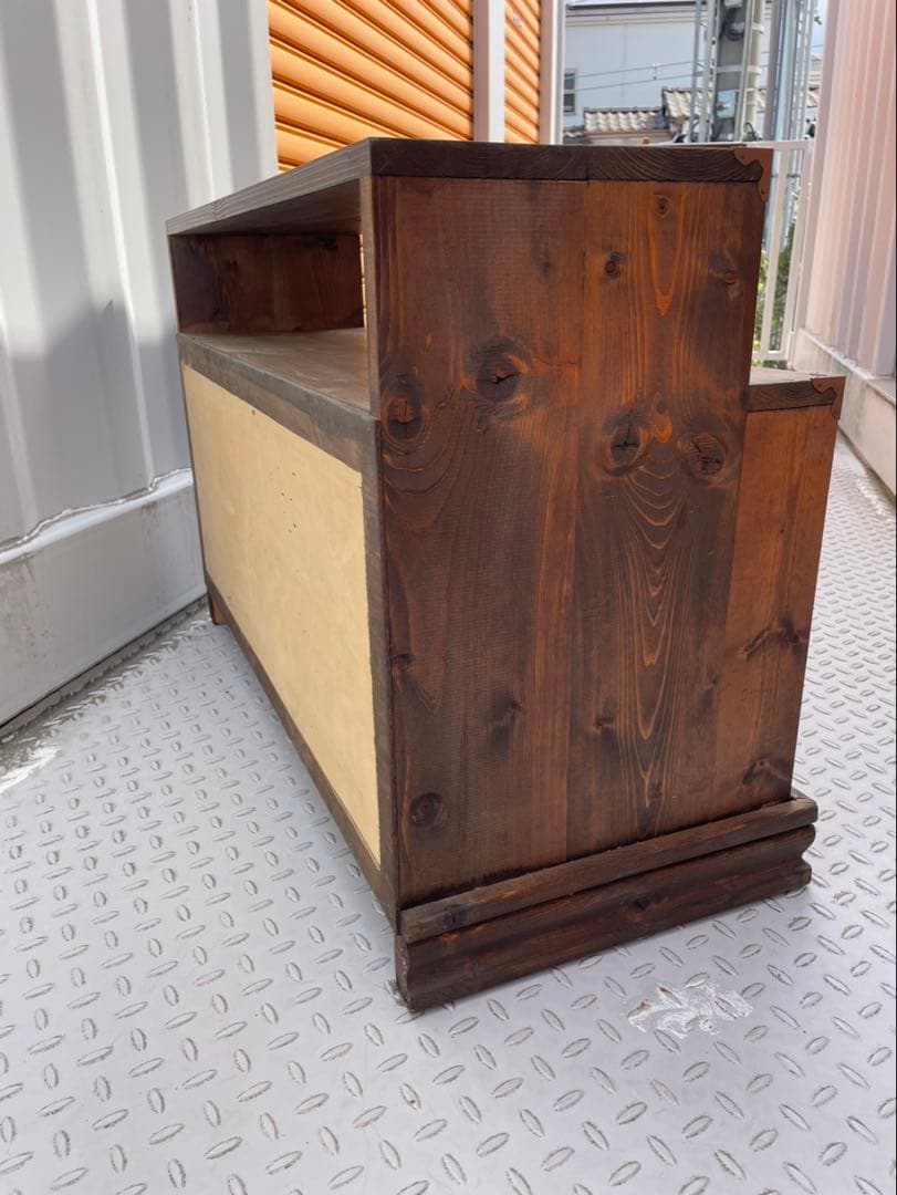 アンティーク　欧米風　ダークブラウン木製チェスト