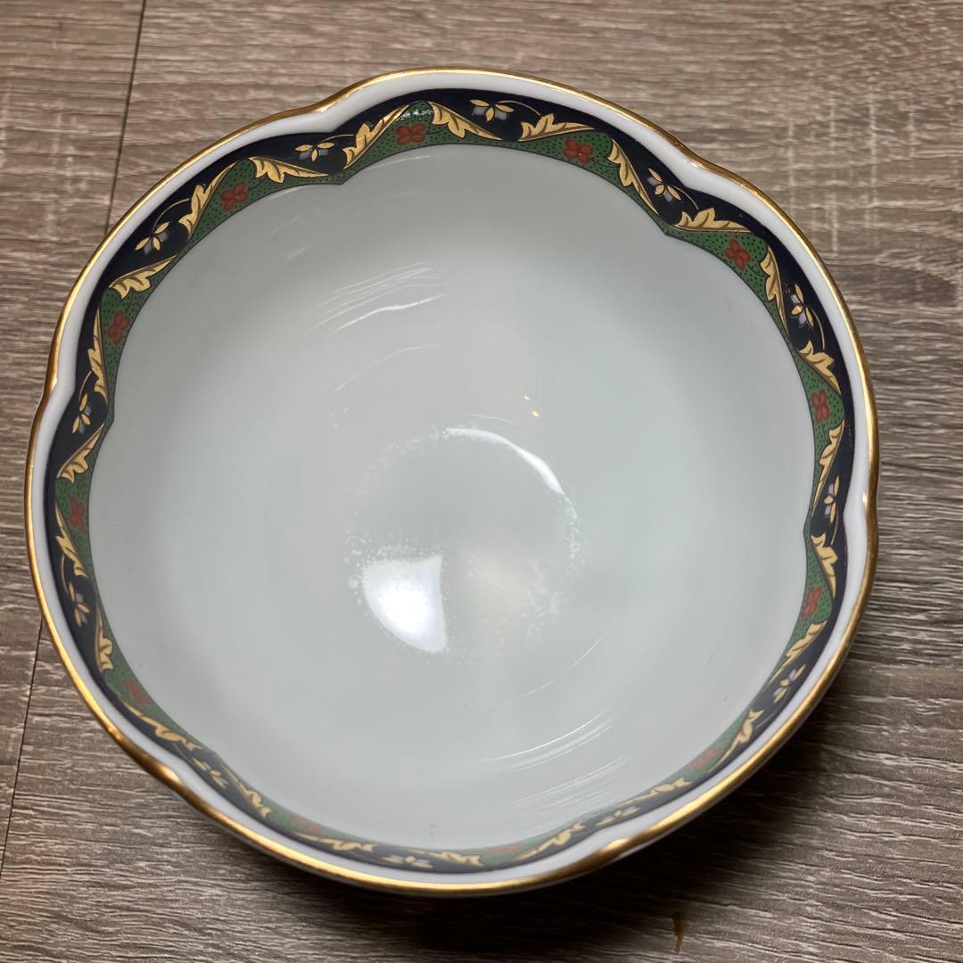 D-4 有田焼 庫山窯 金彩唐草牡丹 輪花小鉢 5客セット 小鉢 食器 和食器