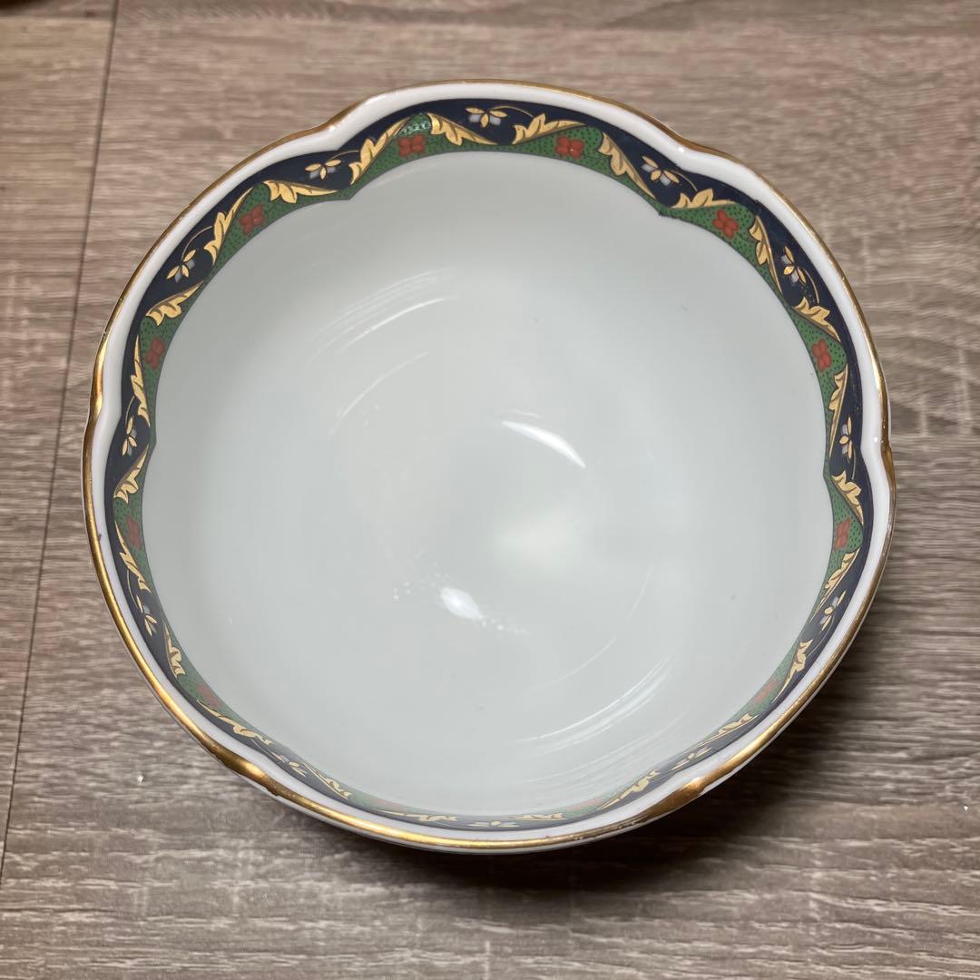 D-4 有田焼 庫山窯 金彩唐草牡丹 輪花小鉢 5客セット 小鉢 食器 和食器