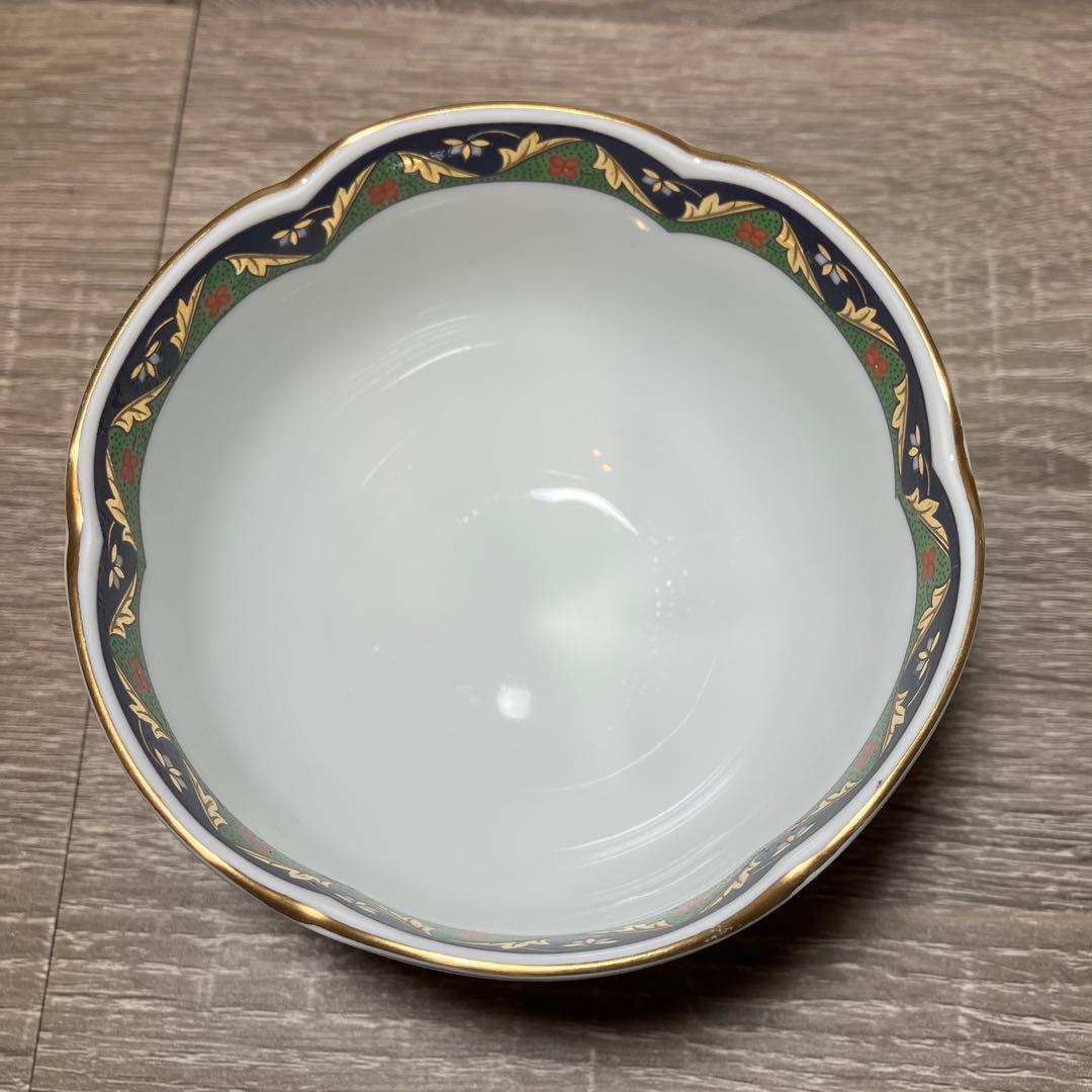D-4 有田焼 庫山窯 金彩唐草牡丹 輪花小鉢 5客セット 小鉢 食器 和食器