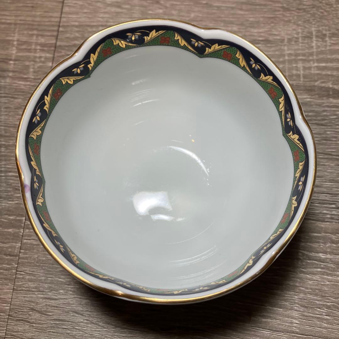 D-4 有田焼 庫山窯 金彩唐草牡丹 輪花小鉢 5客セット 小鉢 食器 和食器